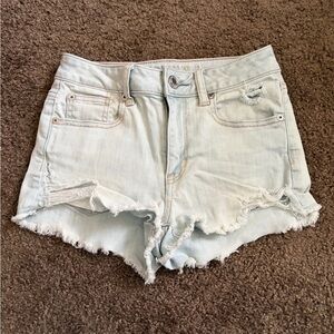 American Eagle Outfitters Light Wash Distressed Jean Shorts